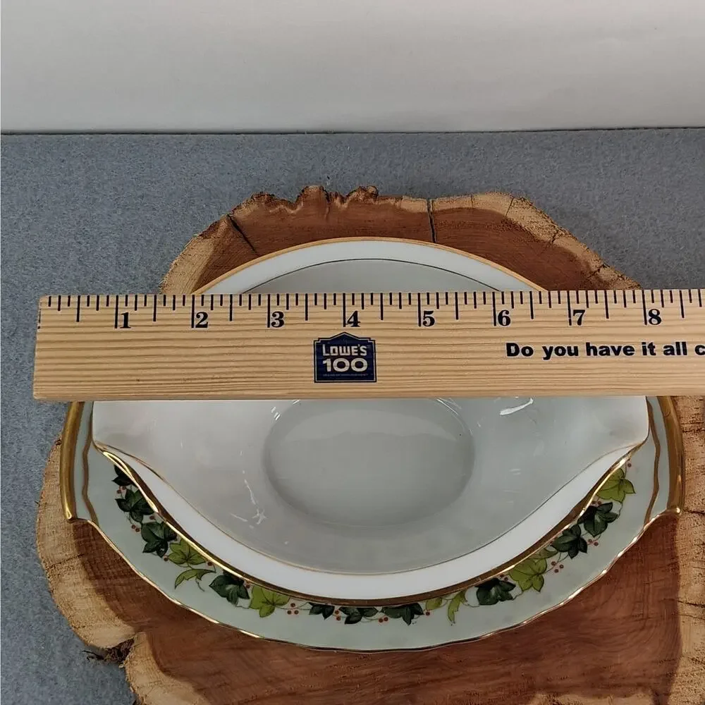 Regal China Lawndale Pattern Gravy Boat Bowl with Attached Underplate Porcelain